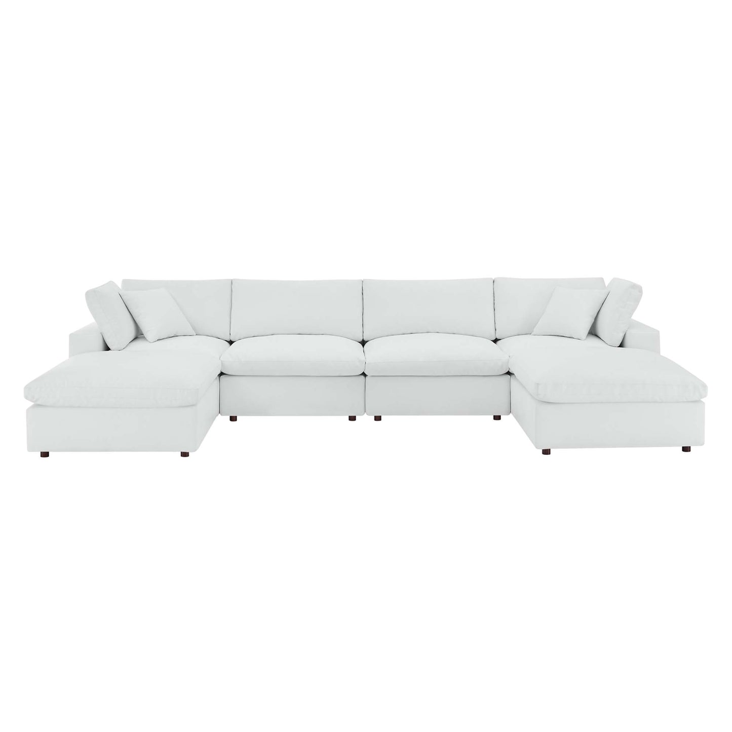 Commix 6-Piece Down Filled Overstuffed Vegan Leather Sectional Sofa by Modway