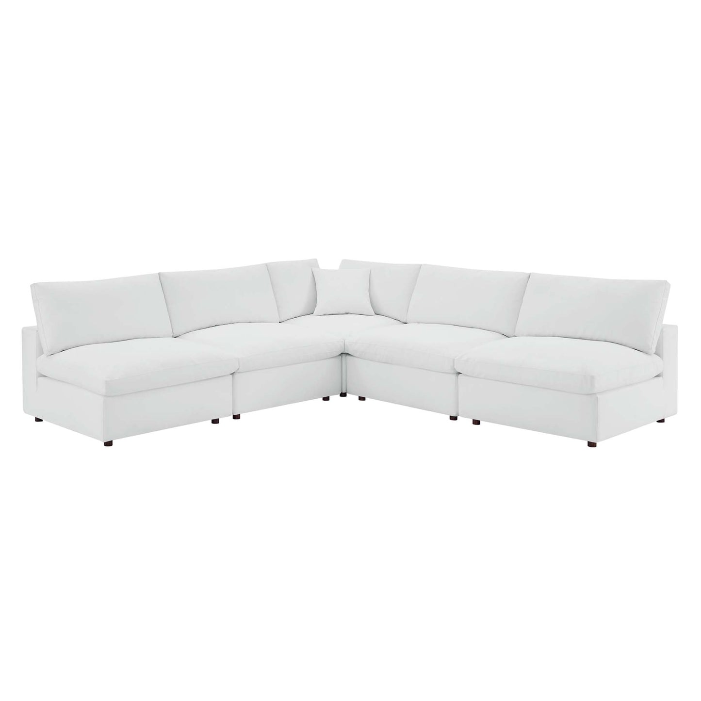 Commix 5-Piece Down Filled Overstuffed Vegan Leather Sectional Sofa by Modway