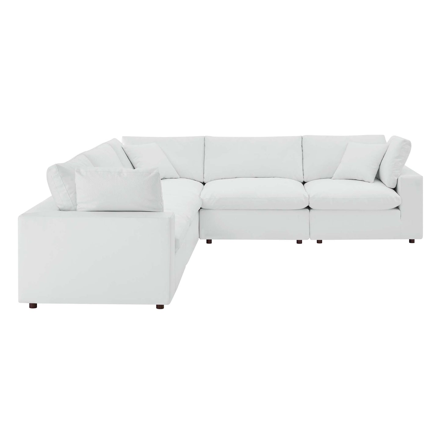 Commix 5-Piece Down Filled Overstuffed Vegan Leather Sectional Sofa by Modway