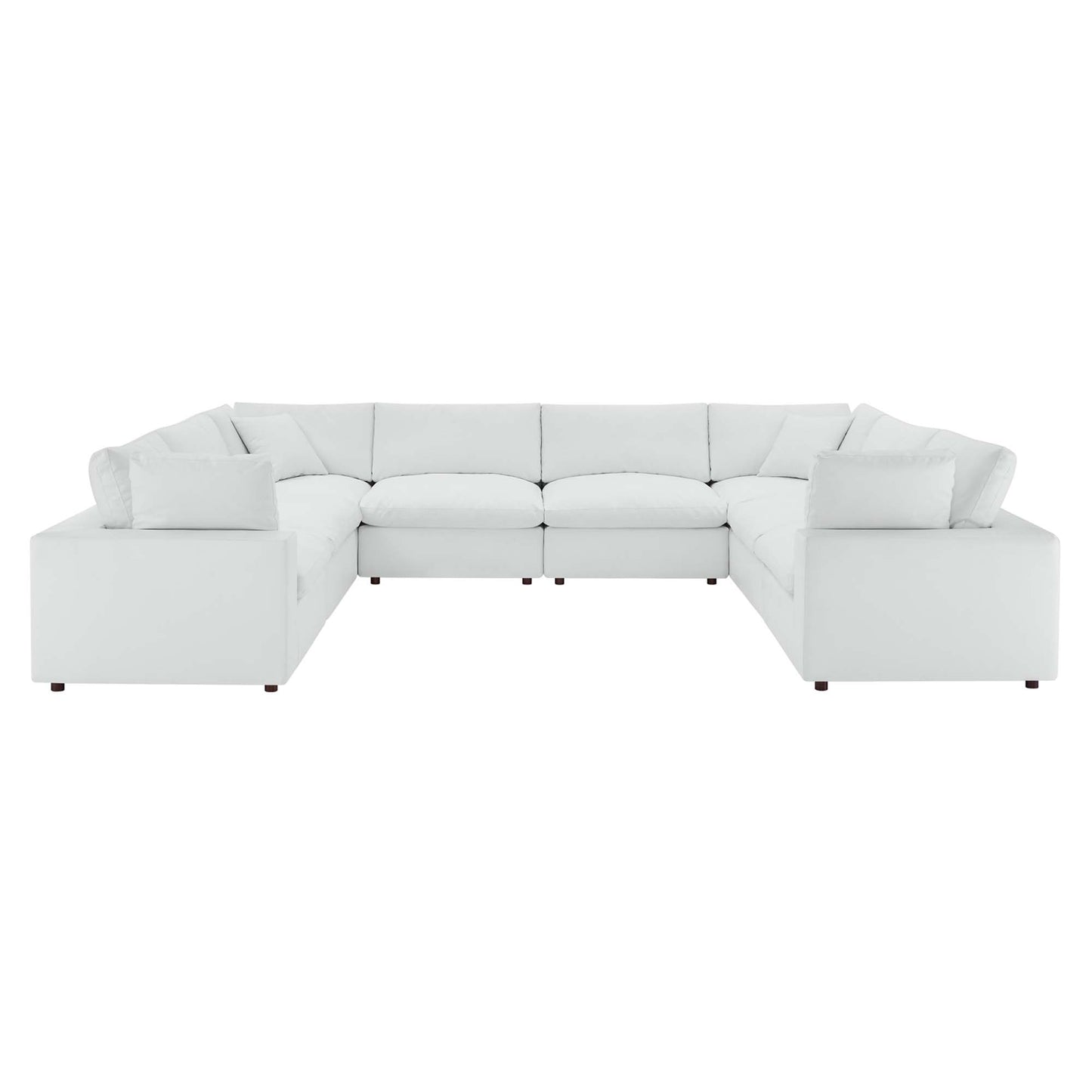 Commix 8-Piece Down Filled Overstuffed Vegan Leather Sectional Sofa by Modway