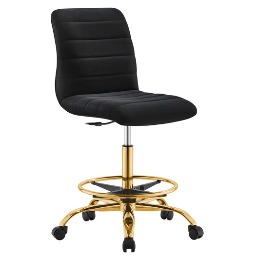 Ripple Armless Performance Velvet Drafting Chair by Modway