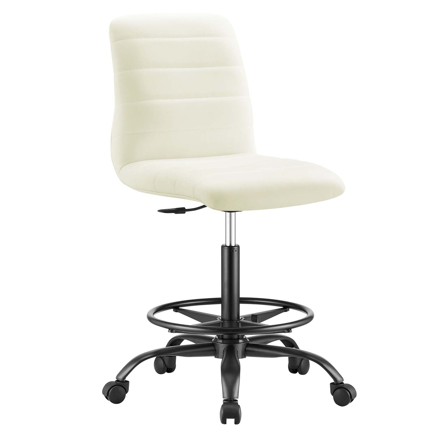 Ripple Armless Vegan Leather Drafting Chair by Modway