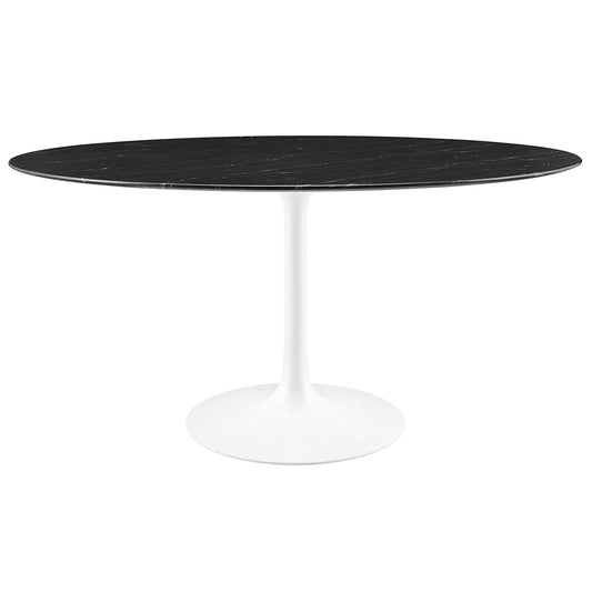 Lippa 60" Round Artificial Marble Dining Table by Modway