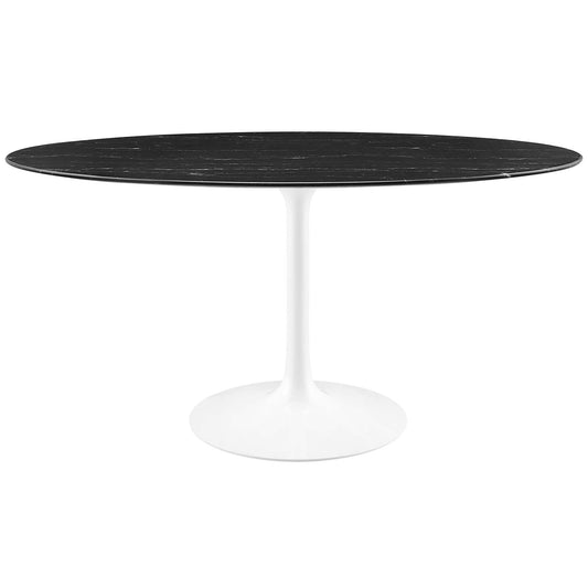 Lippa 60" Oval Artificial Marble Dining Table by Modway