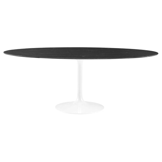 Lippa 78" Oval Artificial Marble Dining Table by Modway