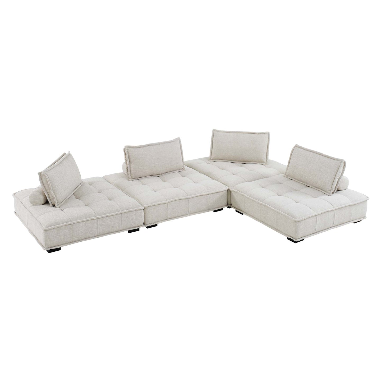 Saunter 4-Piece Tufted Fabric Fabric Sectional Sofa by Modway