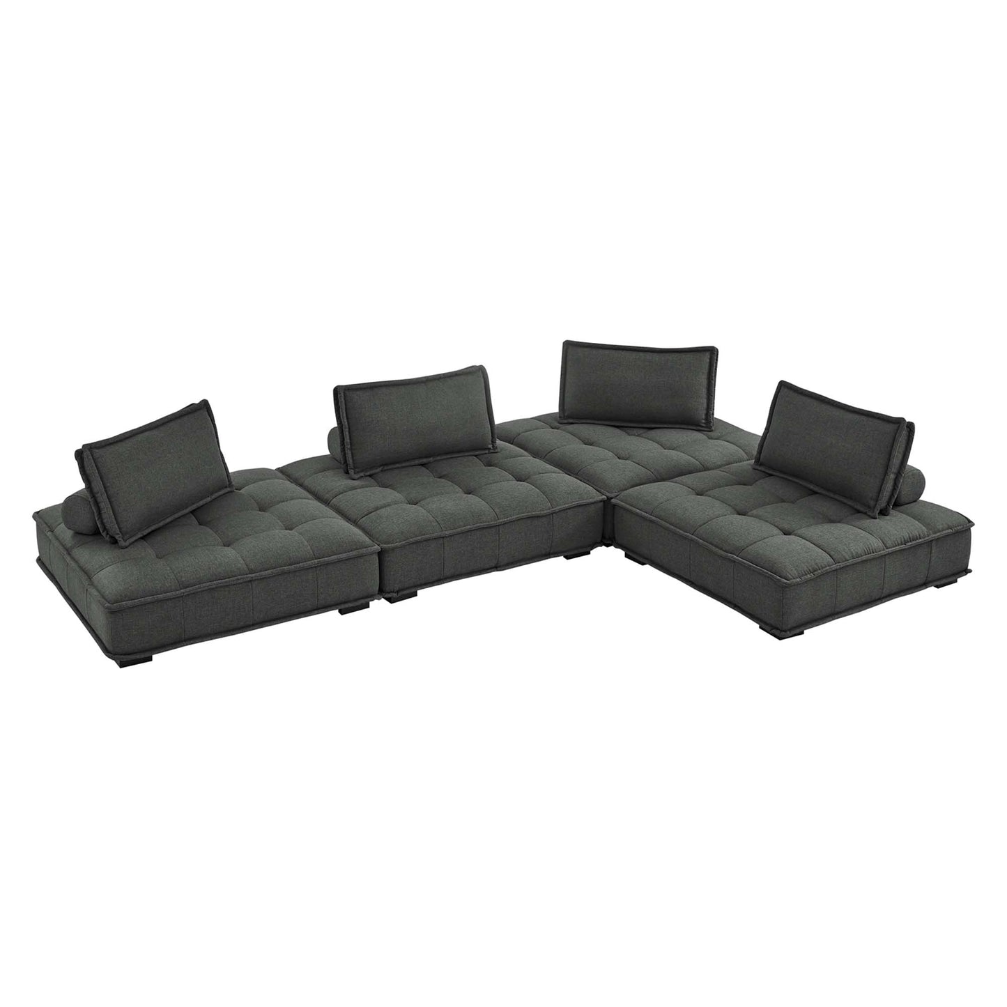 Saunter 4-Piece Tufted Fabric Fabric Sectional Sofa by Modway