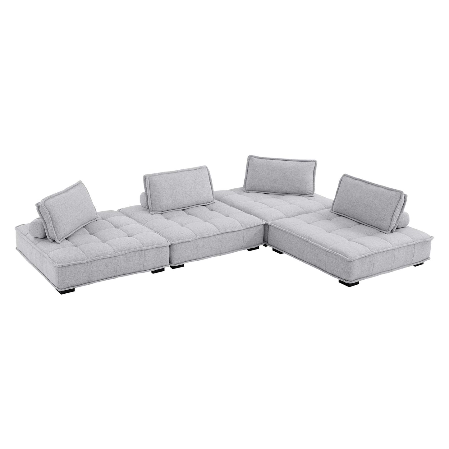 Saunter 4-Piece Tufted Fabric Fabric Sectional Sofa by Modway