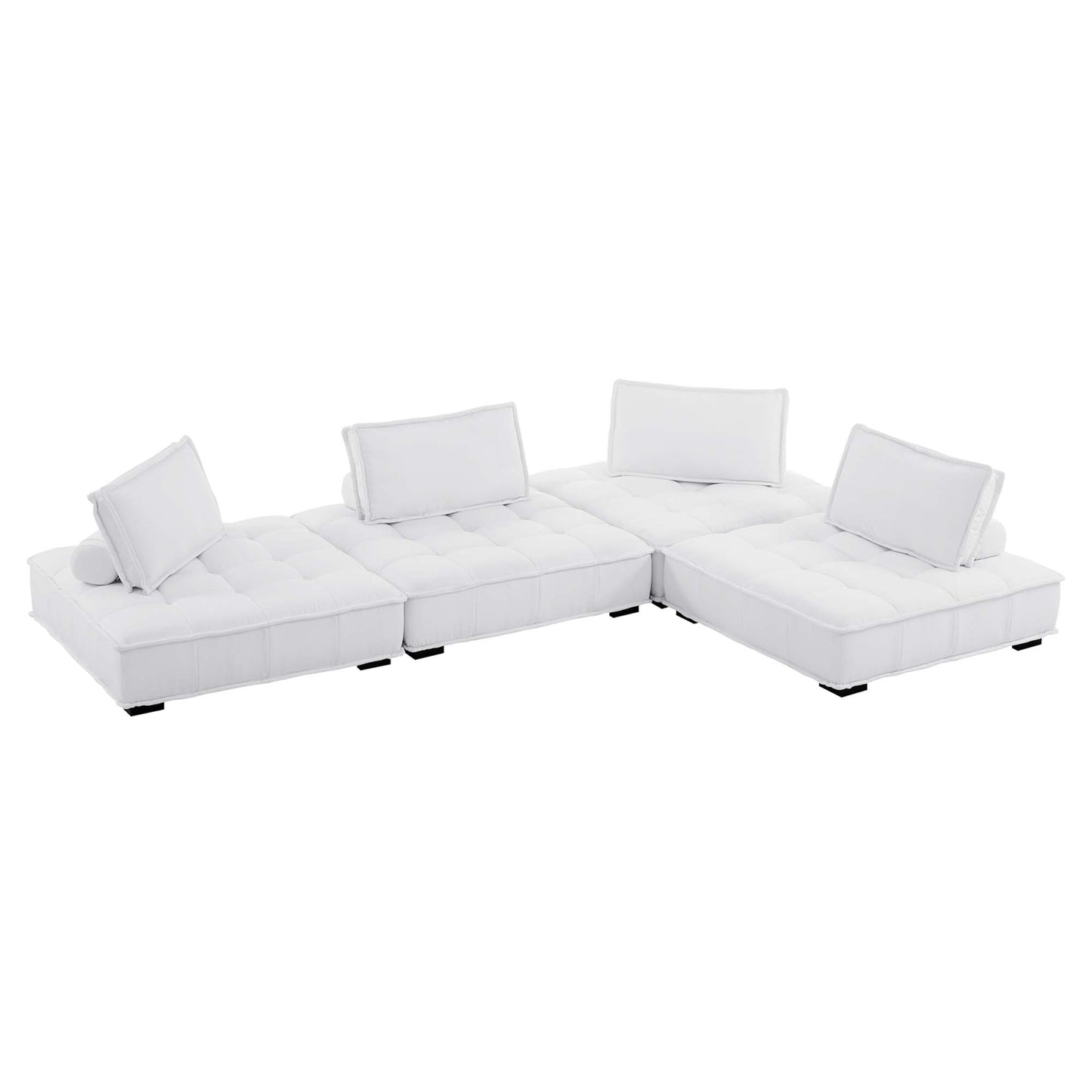 Saunter 4-Piece Tufted Fabric Fabric Sectional Sofa by Modway