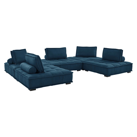 Saunter 5-Piece Tufted Fabric Fabric Sectional Sofa by Modway