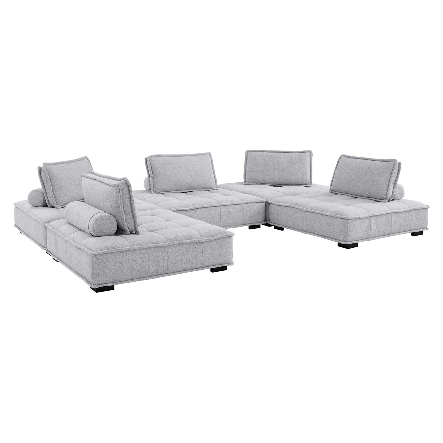 Saunter 5-Piece Tufted Fabric Fabric Sectional Sofa by Modway