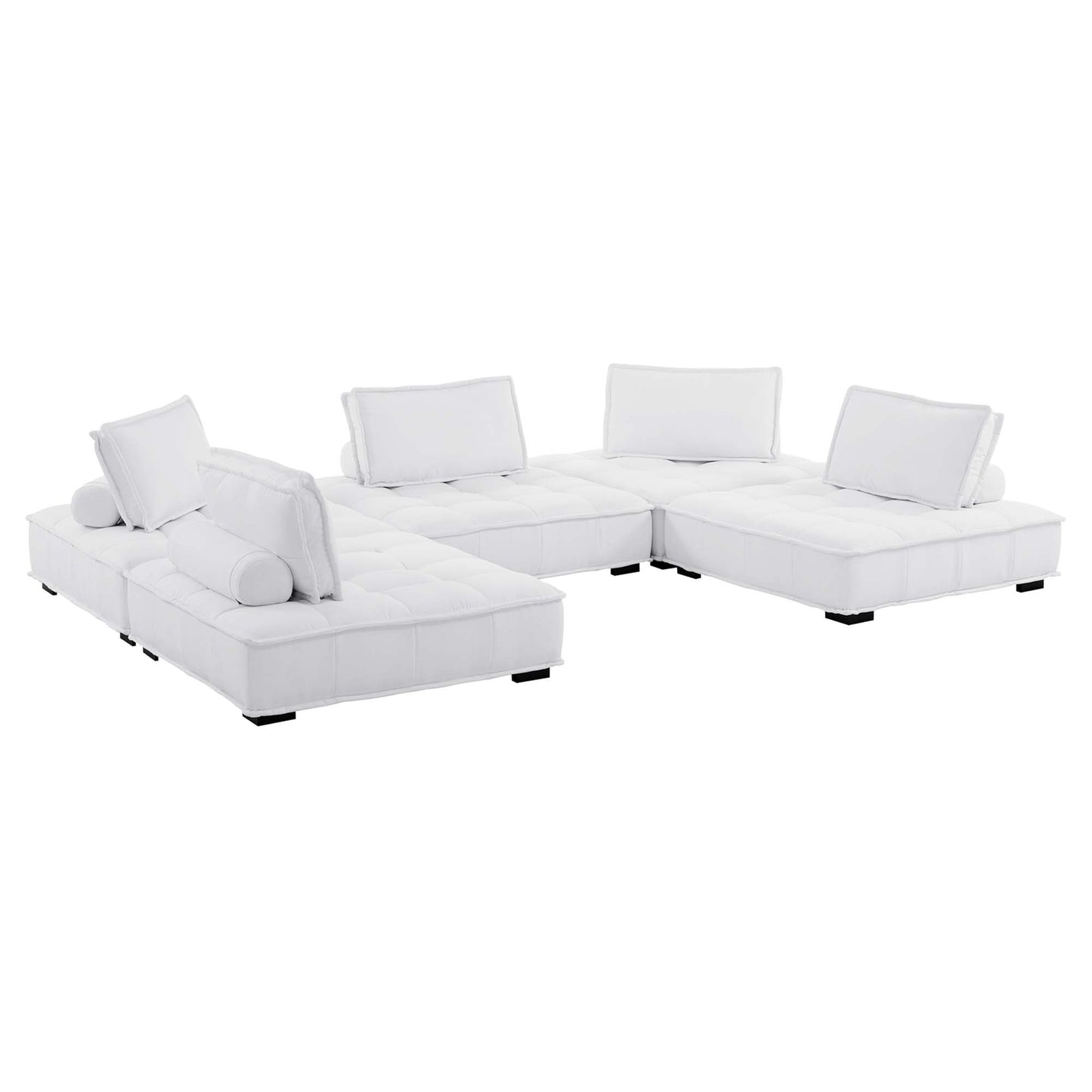 Saunter 5-Piece Tufted Fabric Fabric Sectional Sofa by Modway