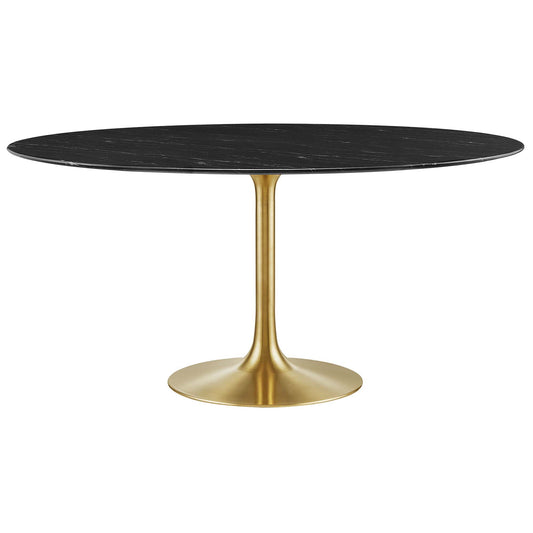 Lippa 60" Round Artificial Marble Dining Table by Modway