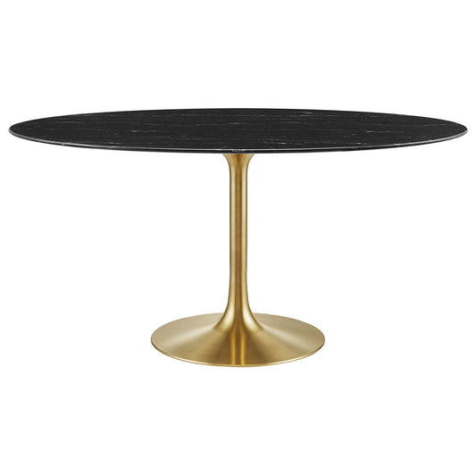 Lippa 60" Oval Artificial Marble Dining Table by Modway