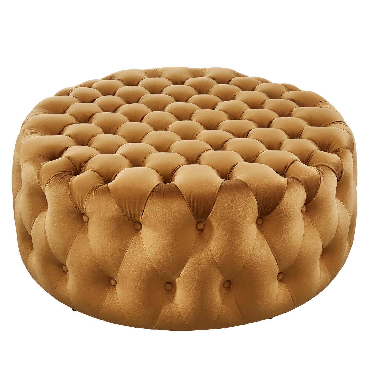 Amour Tufted Button Large Round Performance Velvet Ottoman by Modway