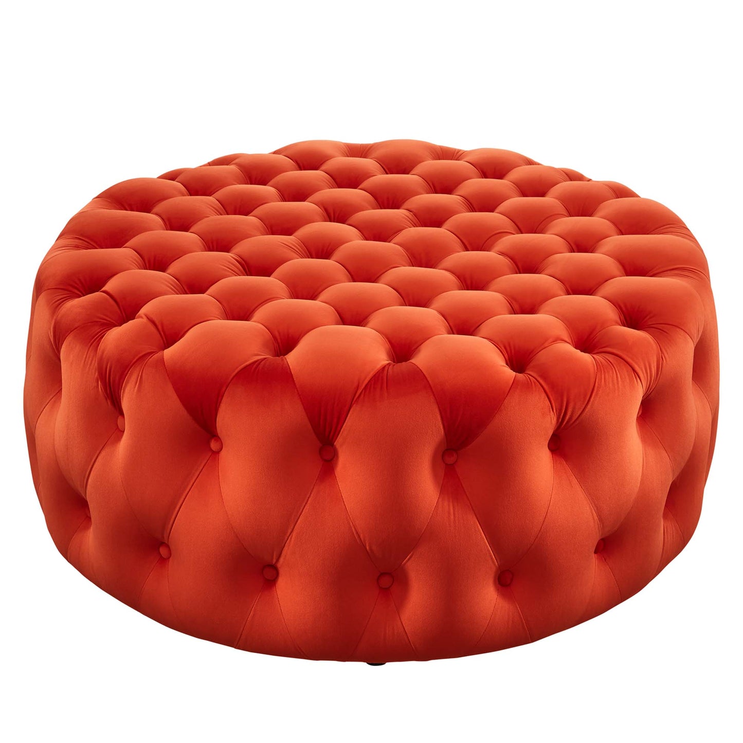 Amour Tufted Button Large Round Performance Velvet Ottoman by Modway