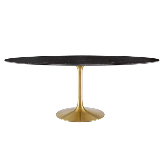 Lippa 78" Oval Artificial Marble Dining Table by Modway