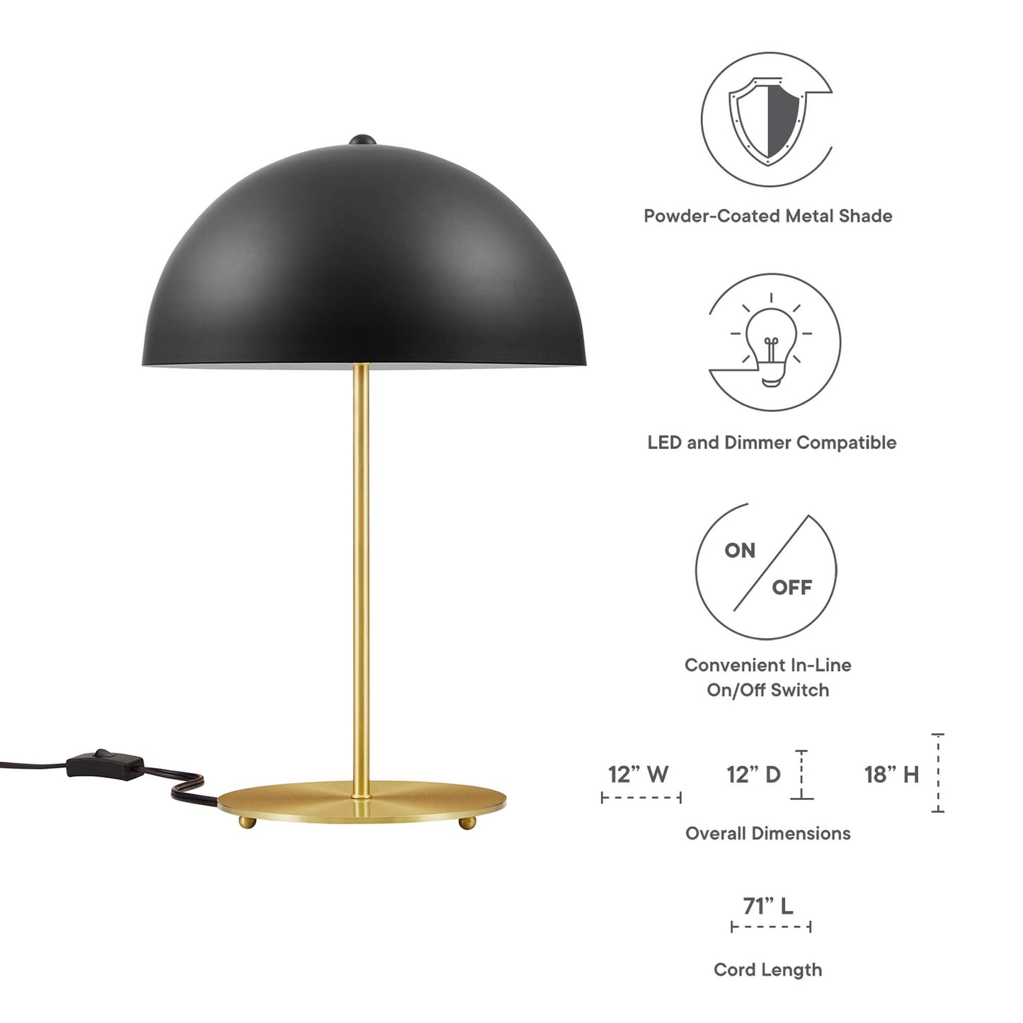 Ideal Metal Table Lamp by Modway