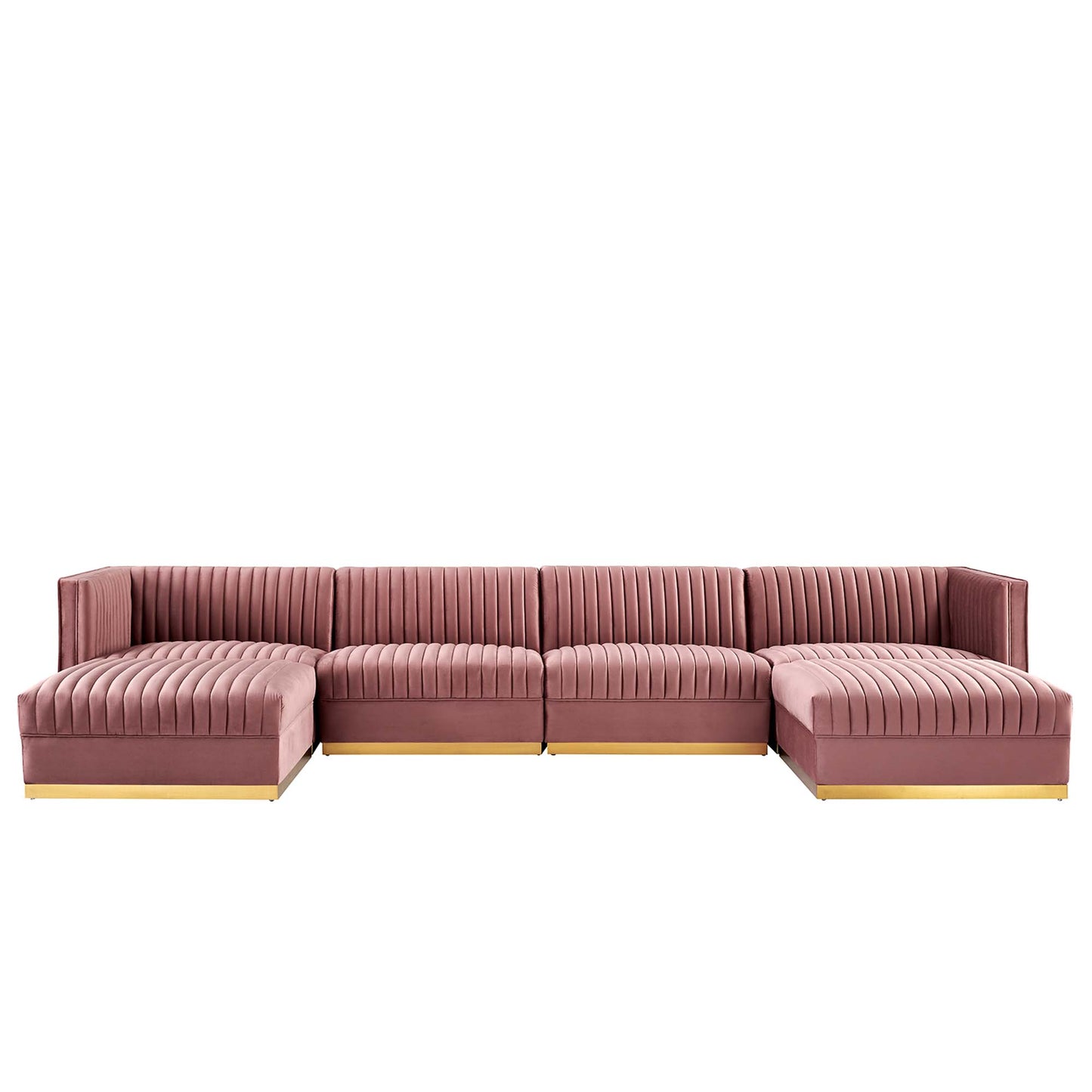 Sanguine 6-Piece Channel Tufted Performance Velvet Modular Sectional Sofa by Modway