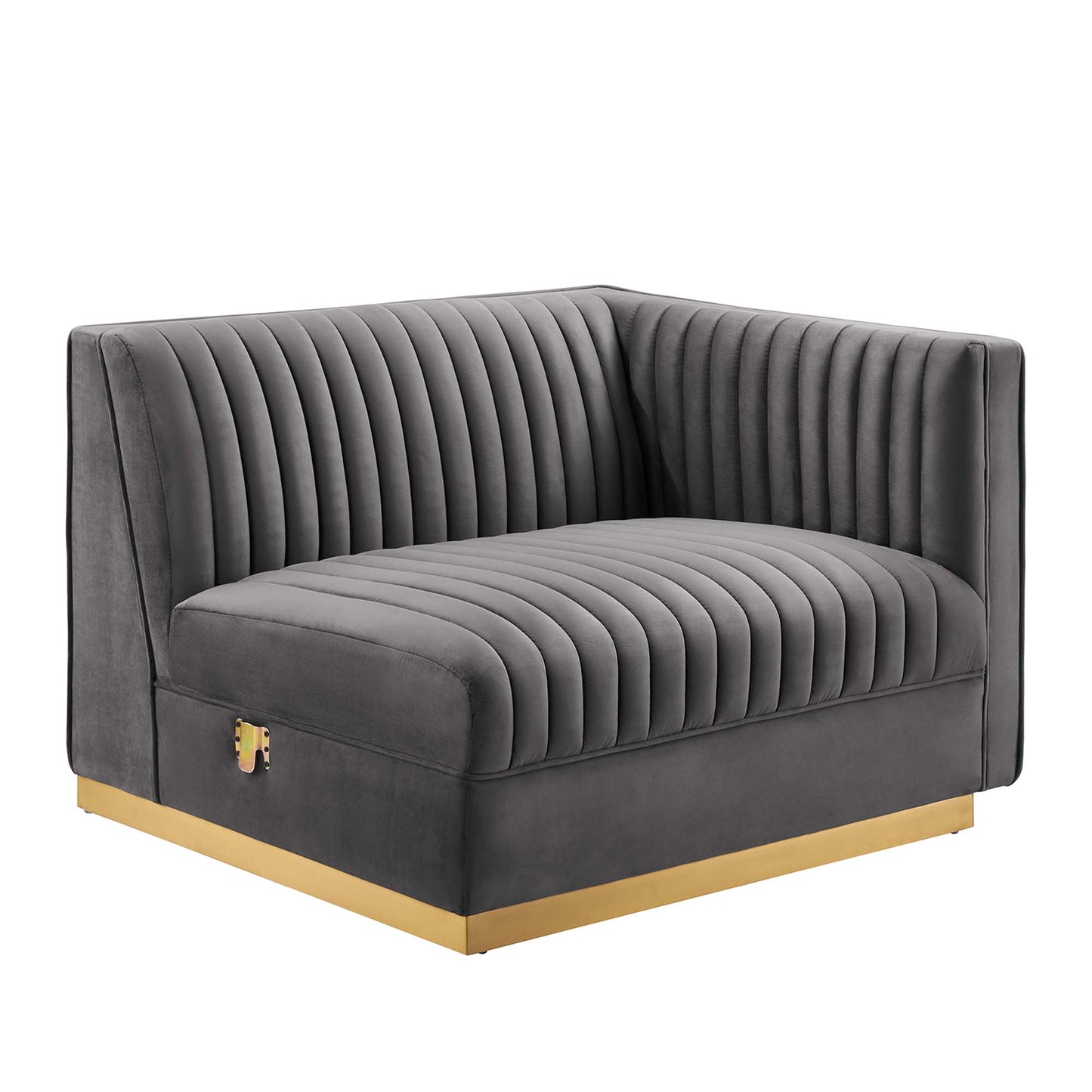 Sanguine Channel Tufted Performance Velvet Modular Sectional Sofa Right-Arm Chair by Modway