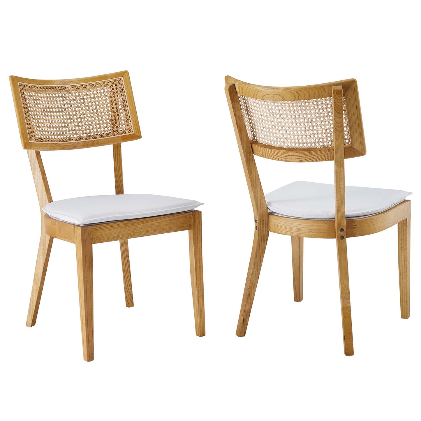 Caledonia Fabric Upholstered Wood Dining Chair Set of 2 by Modway