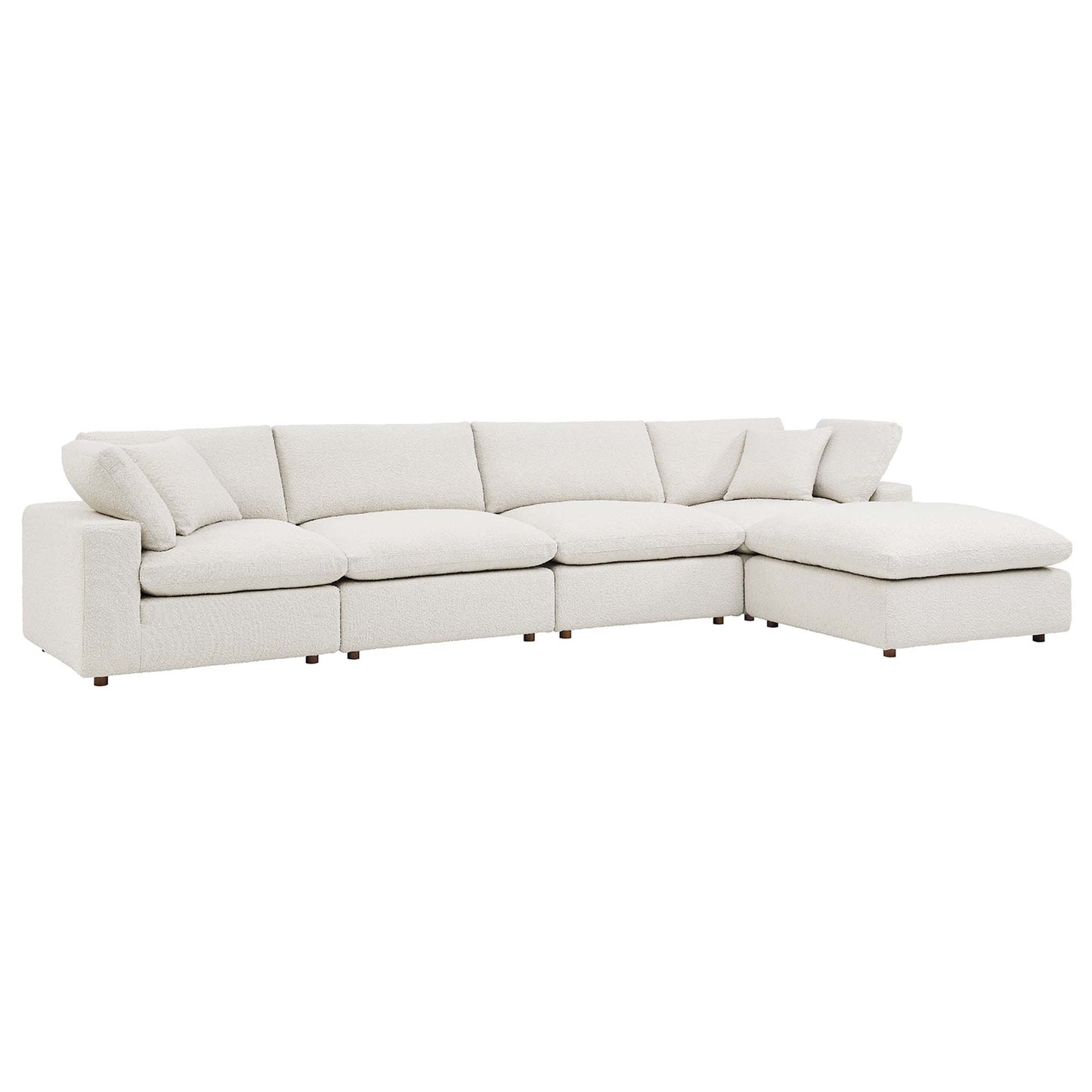 Commix 5-Piece Down Filled Overstuffed Boucle Fabric Sectional Sofa by Modway