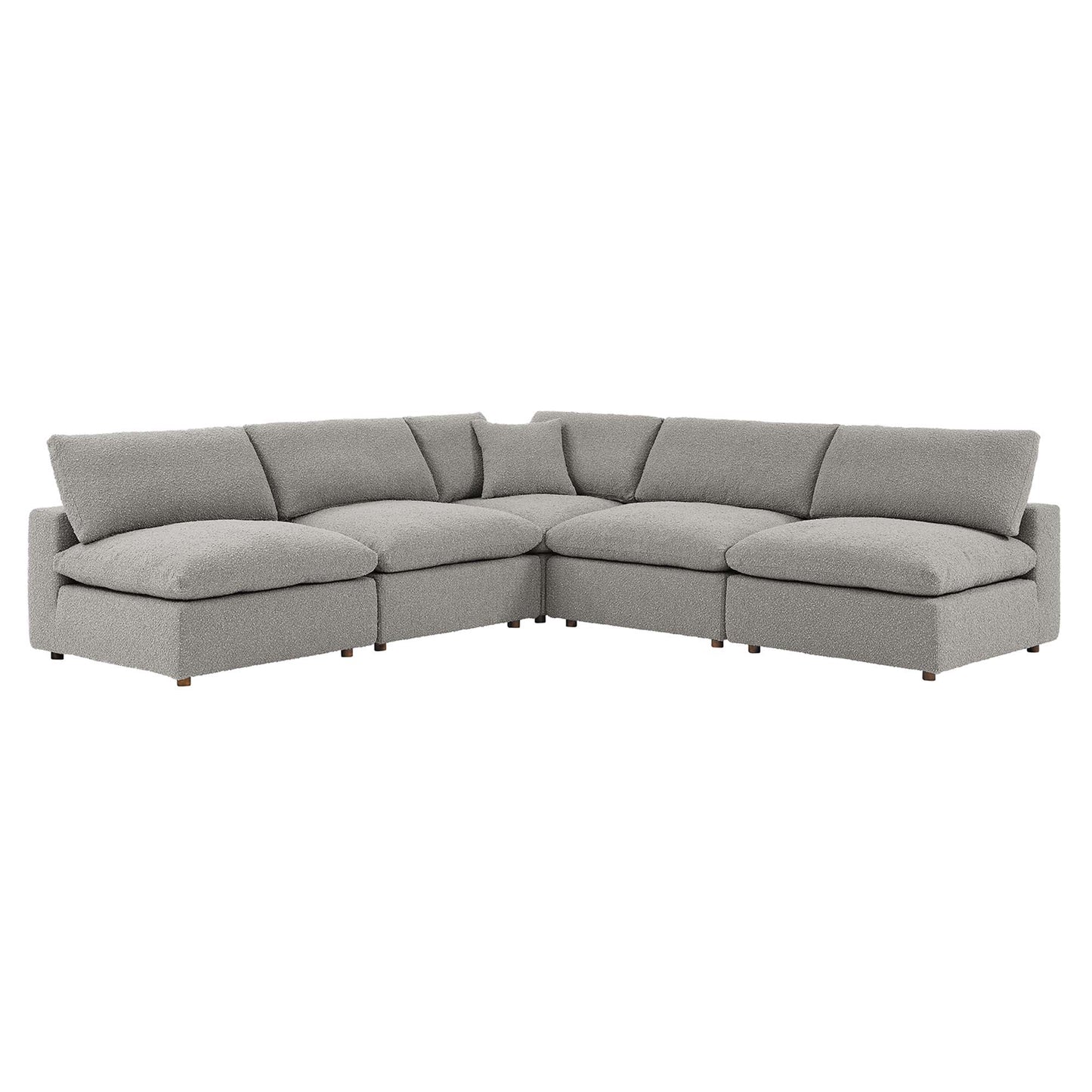 Commix 5-Piece Down Filled Overstuffed Boucle Fabric Sectional Sofa by Modway