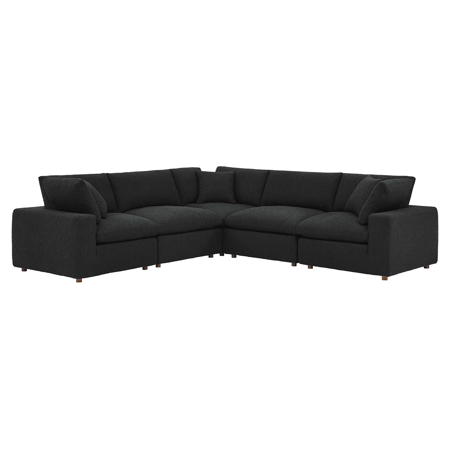 Commix 5-Piece Down Filled Overstuffed Boucle Sectional Sofa by Modway