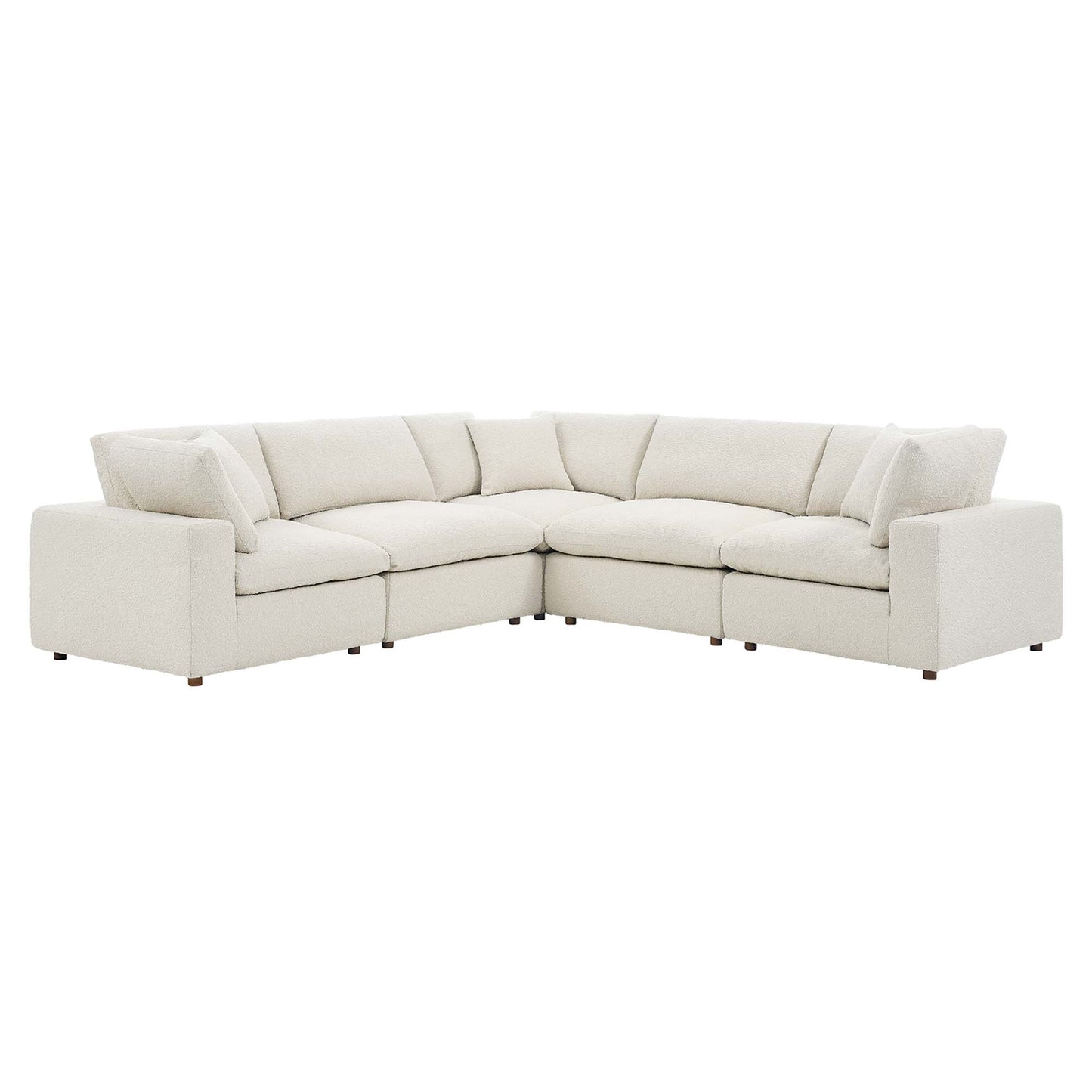 Commix 5-Piece Down Filled Overstuffed Boucle Sectional Sofa by Modway