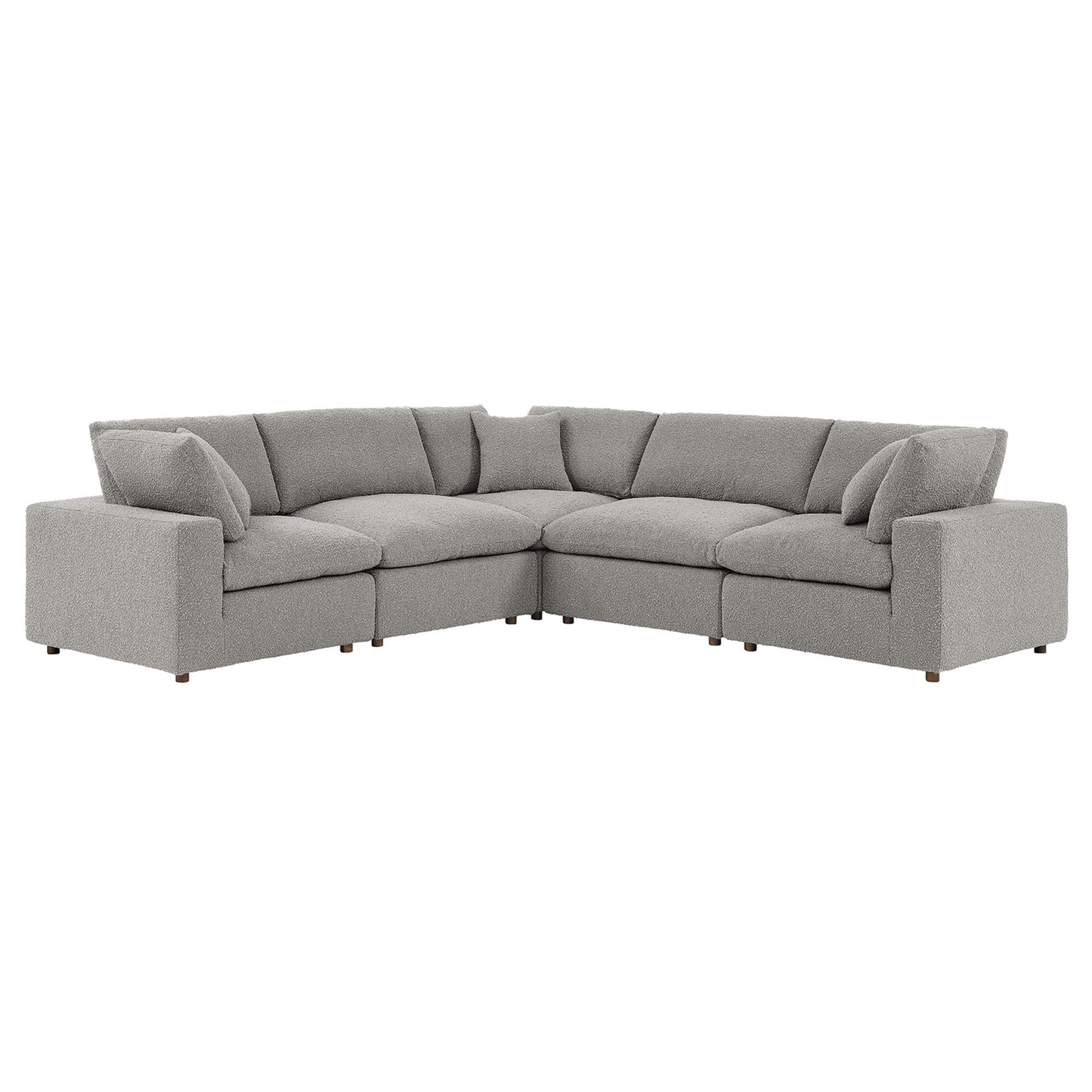 Commix 5-Piece Down Filled Overstuffed Boucle Sectional Sofa by Modway