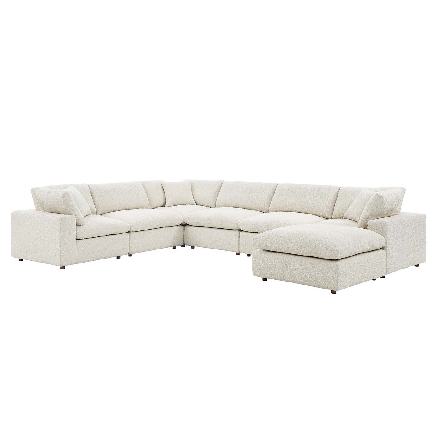 Commix 7-Piece Down Filled Overstuffed Boucle Sectional Sofa by Modway