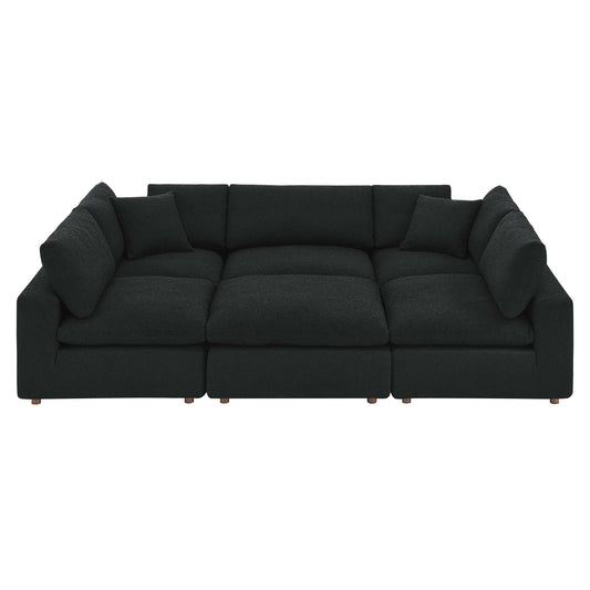 Commix 6-Piece Down Filled Overstuffed Boucle Fabric Sectional Sofa by Modway