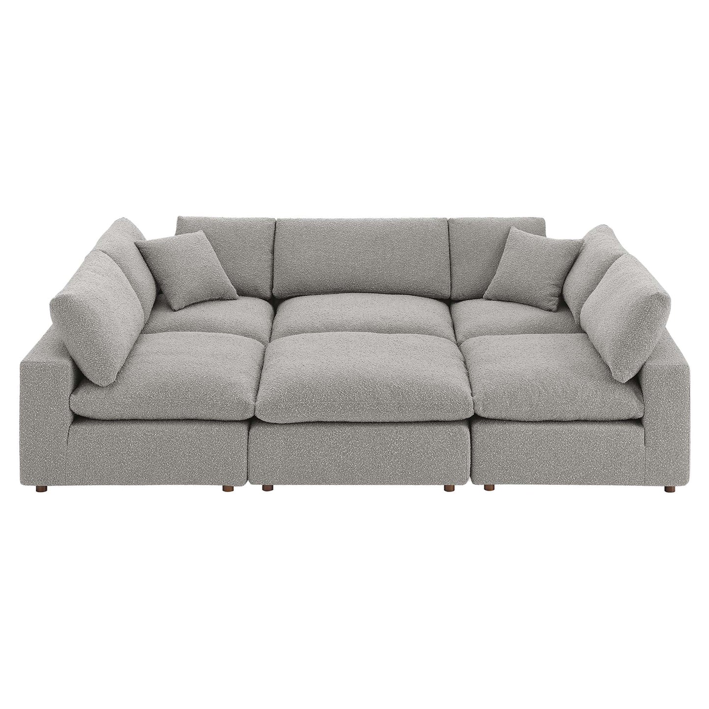 Commix 6-Piece Down Filled Overstuffed Boucle Fabric Sectional Sofa by Modway