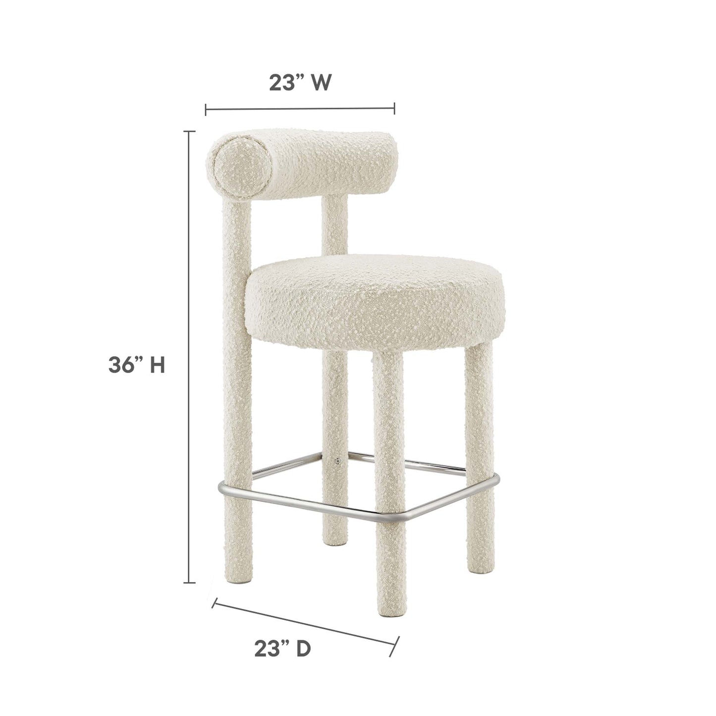 Toulouse Boucle Fabric Counter Stool by Modway