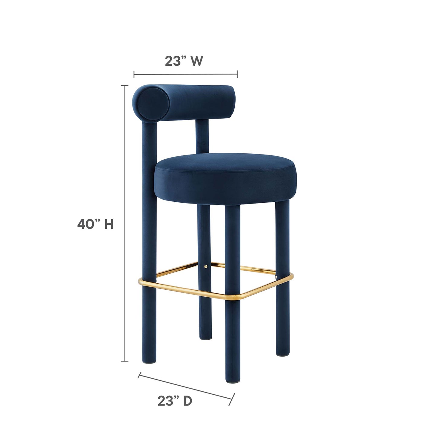 Toulouse Performance Velvet Bar Stool by Modway