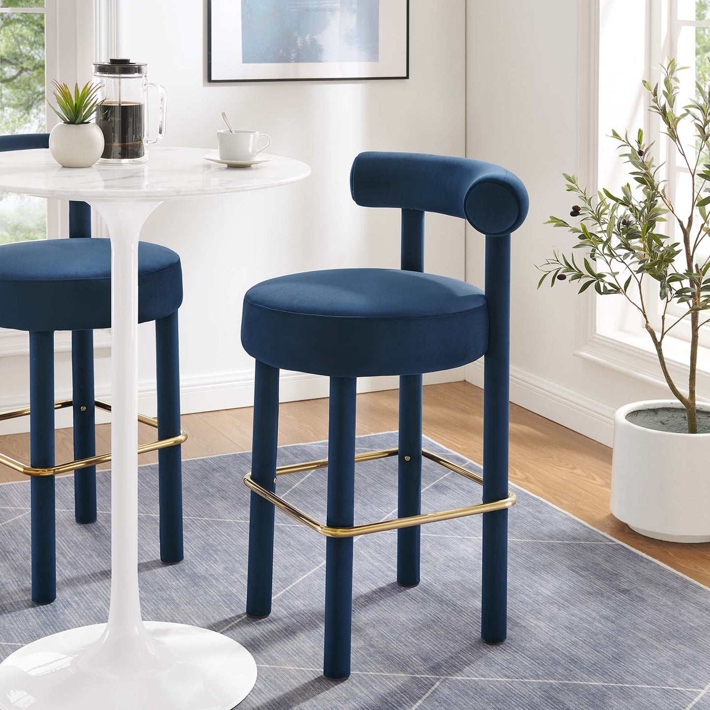 Toulouse Performance Velvet Bar Stool by Modway