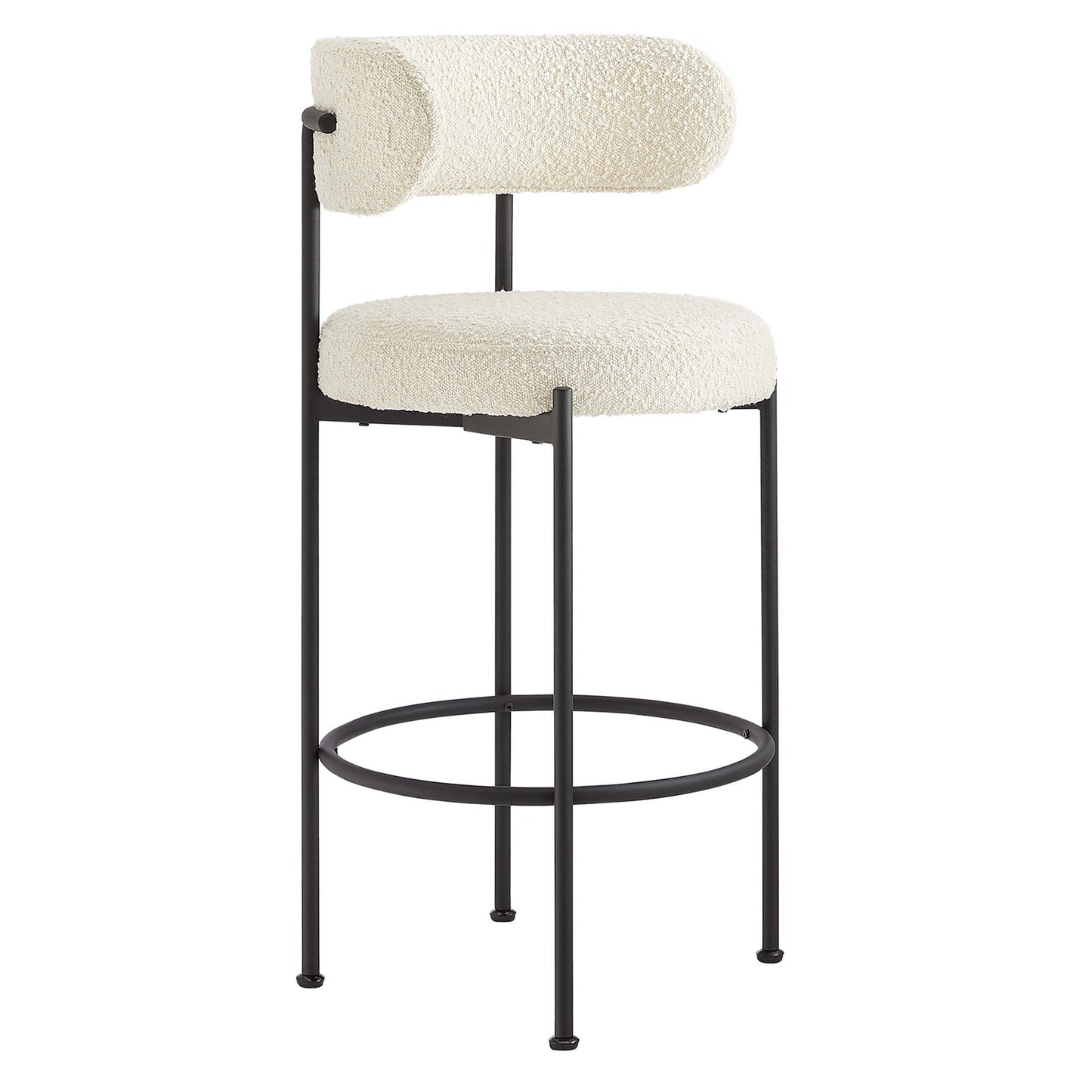 Albie Boucle Fabric Bar Stools Set of 2 by Modway