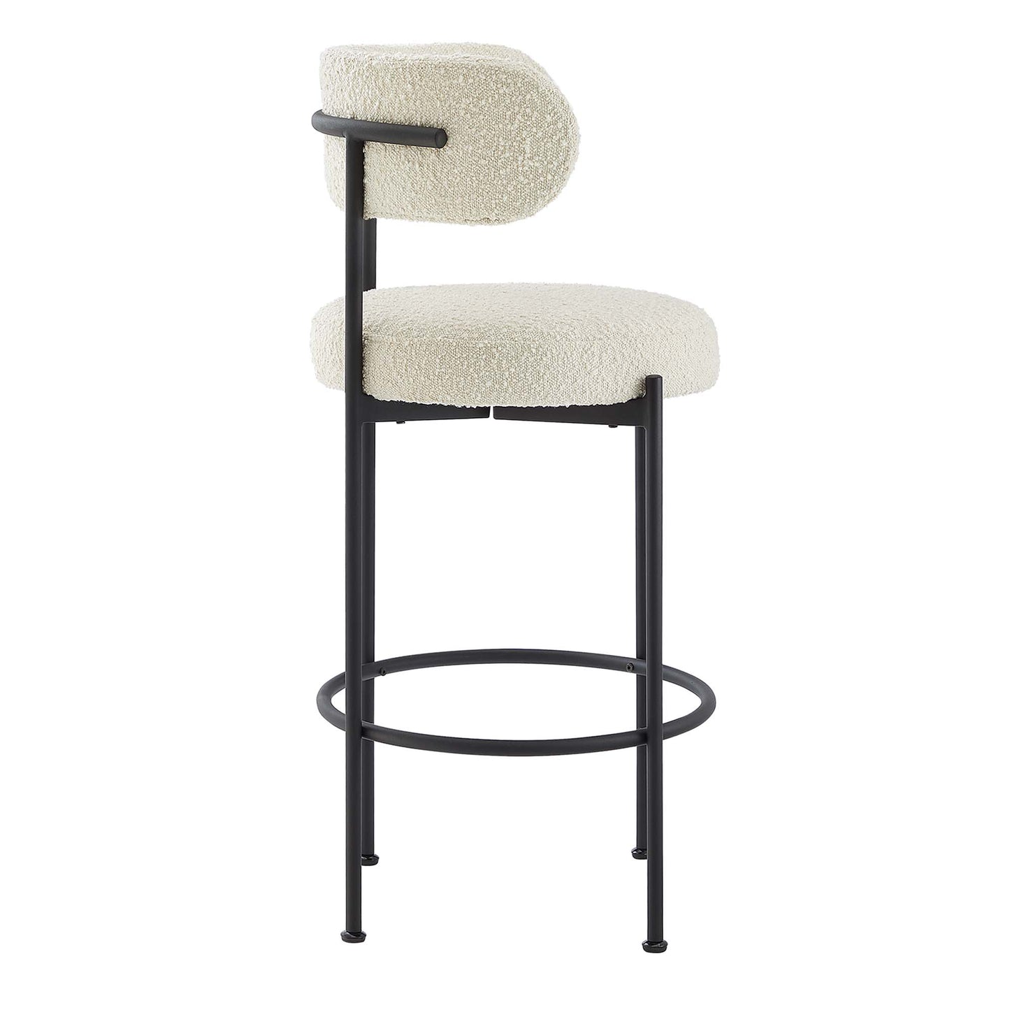 Albie Boucle Fabric Bar Stools Set of 2 by Modway