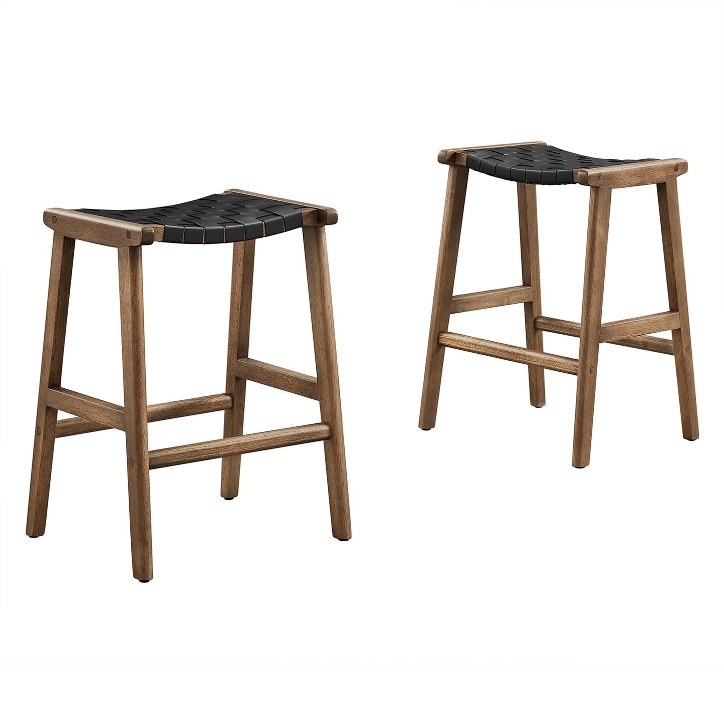 Saoirse Faux Leather Wood Counter Stool Set of 2 by Modway