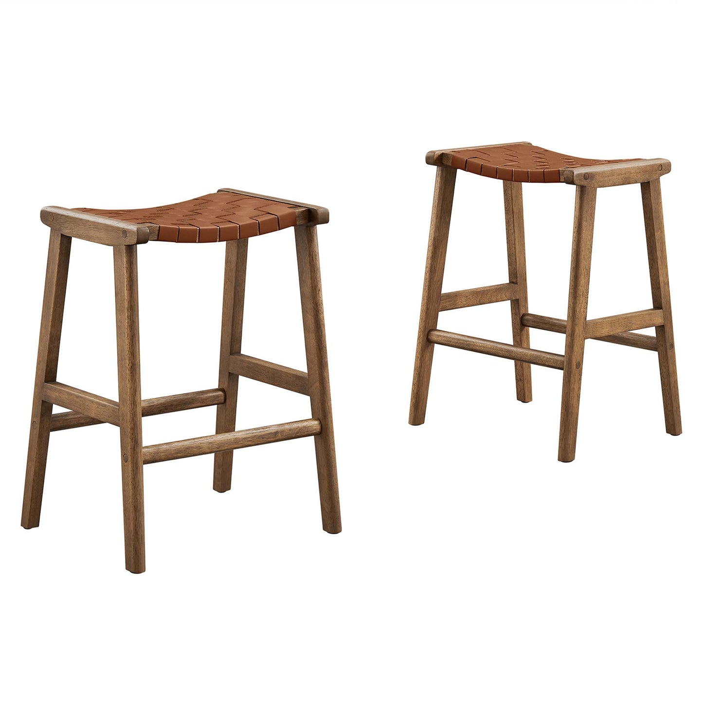 Saoirse Faux Leather Wood Counter Stool Set of 2 by Modway