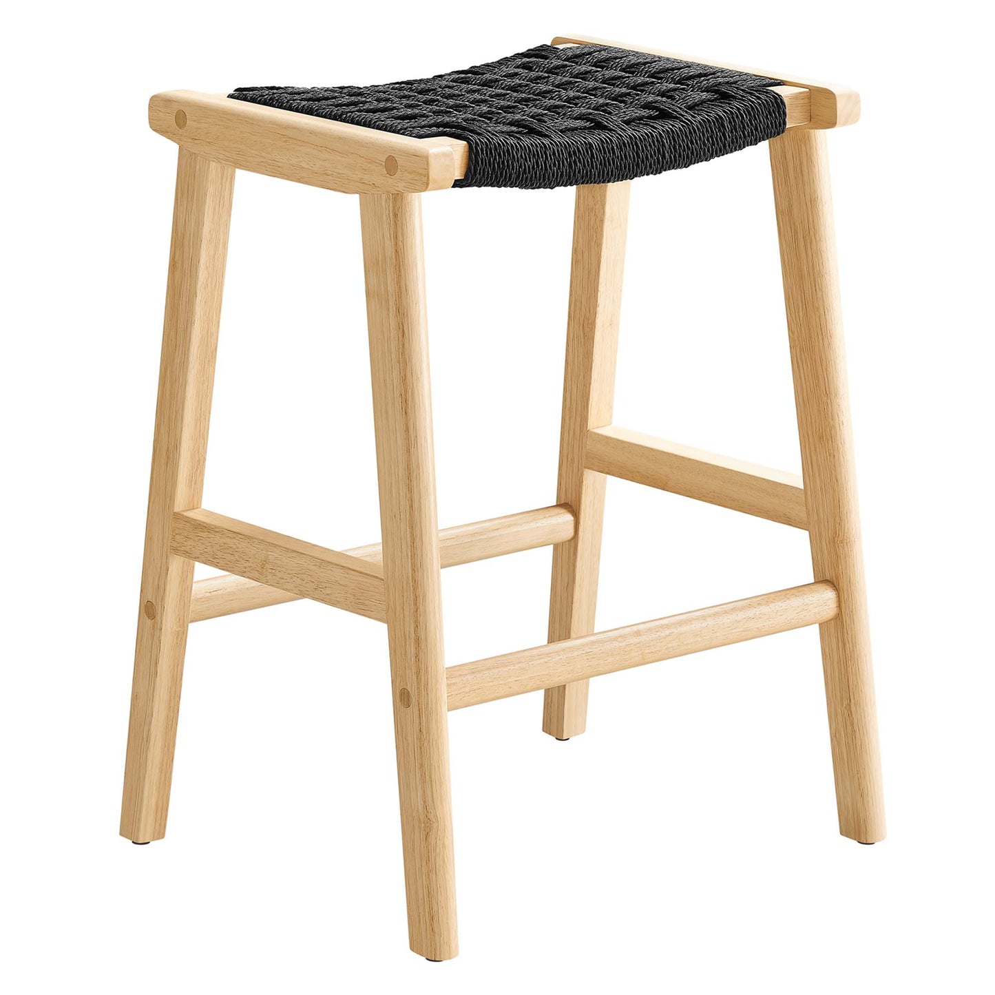 Saoirse Woven Rope Wood Counter Stool Set of 2 by Modway