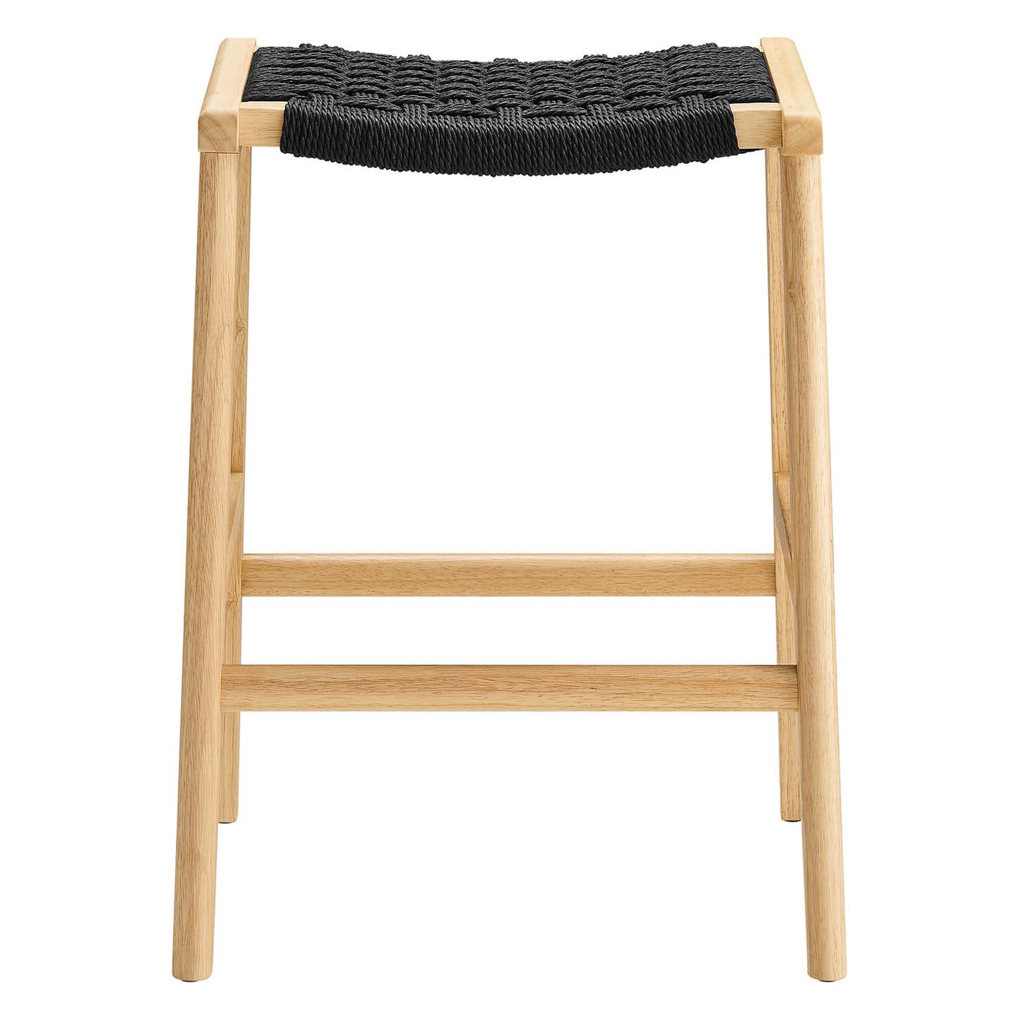 Saoirse Woven Rope Wood Counter Stool Set of 2 by Modway