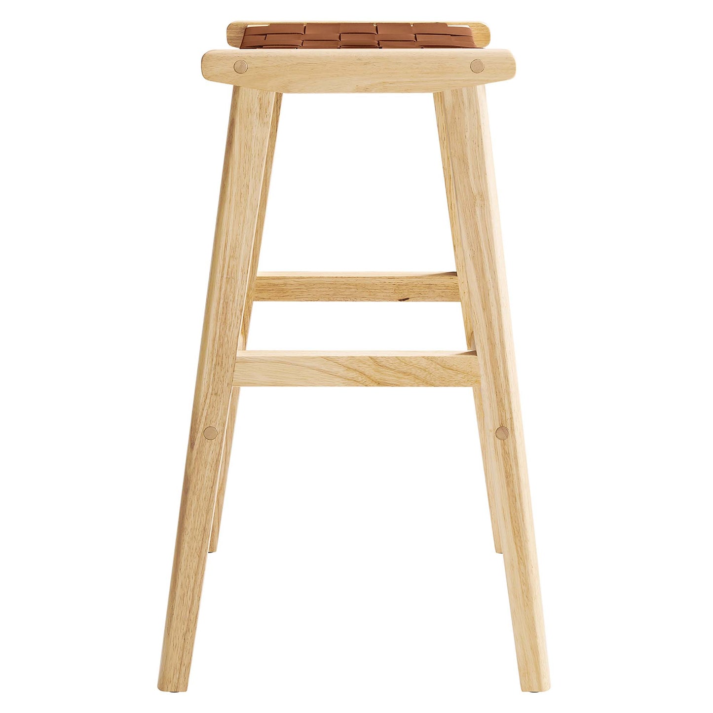 Saoirse Leather Wood Bar Stool Set of 2 by Modway