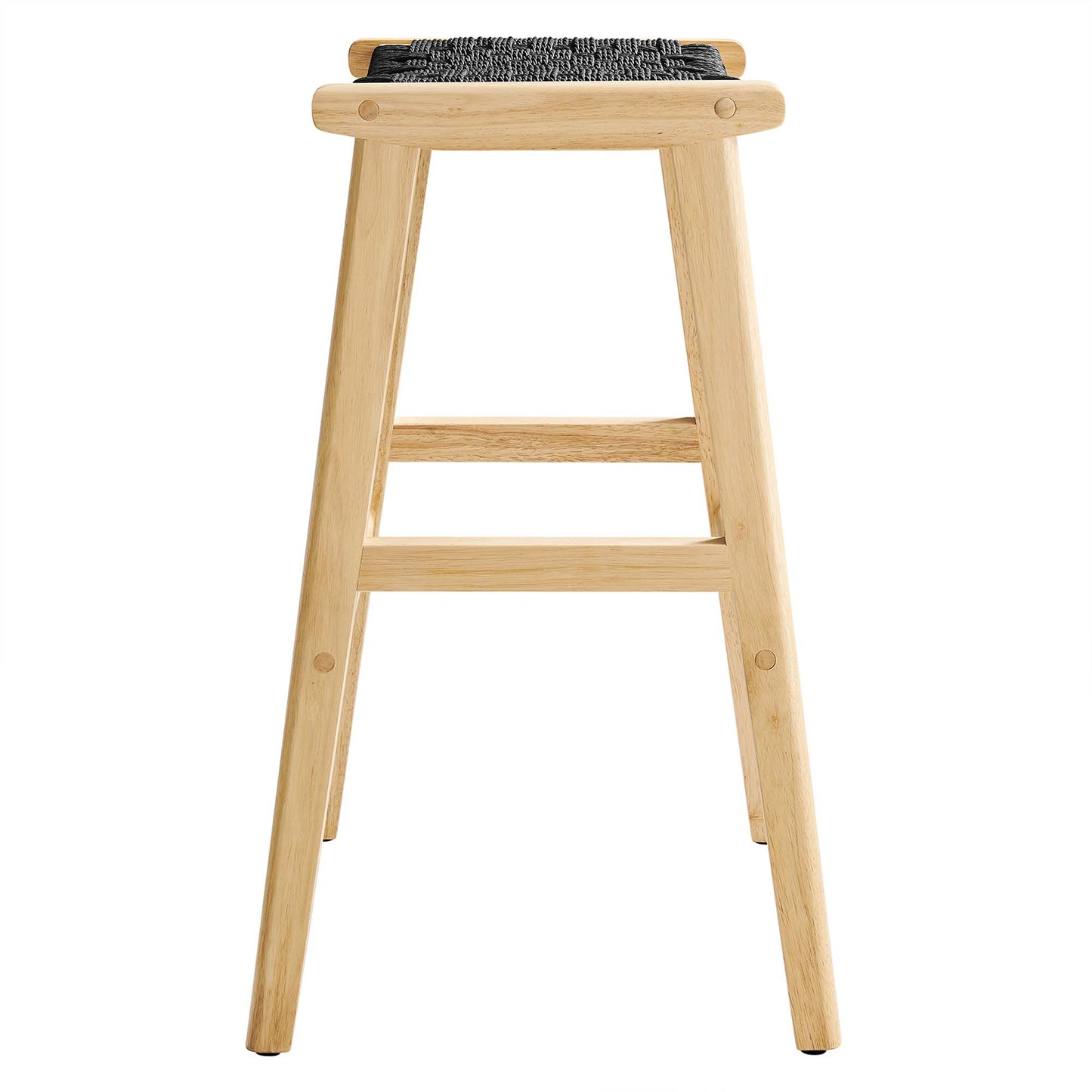 Saoirse Woven Rope Wood Bar Stool Set of 2 by Modway