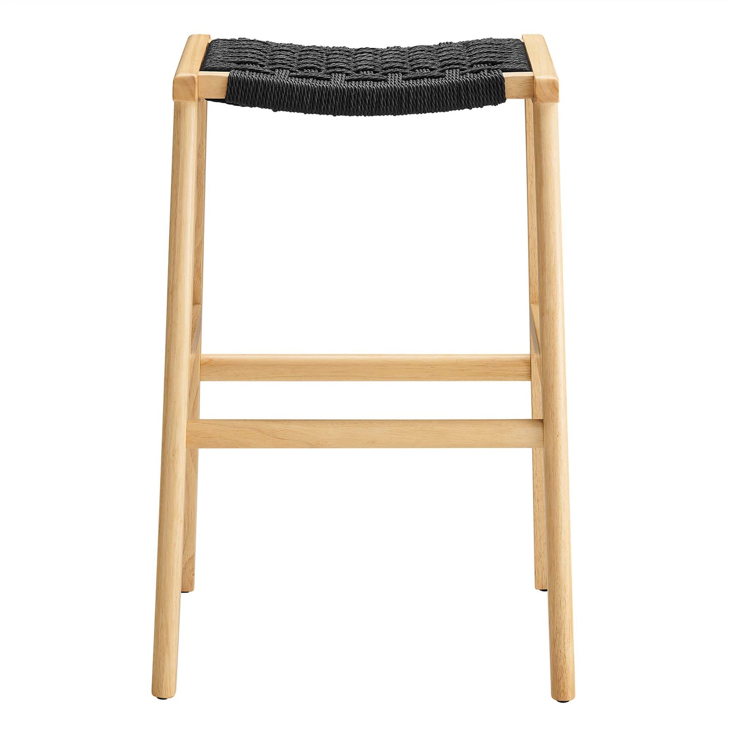 Saoirse Woven Rope Wood Bar Stool Set of 2 by Modway