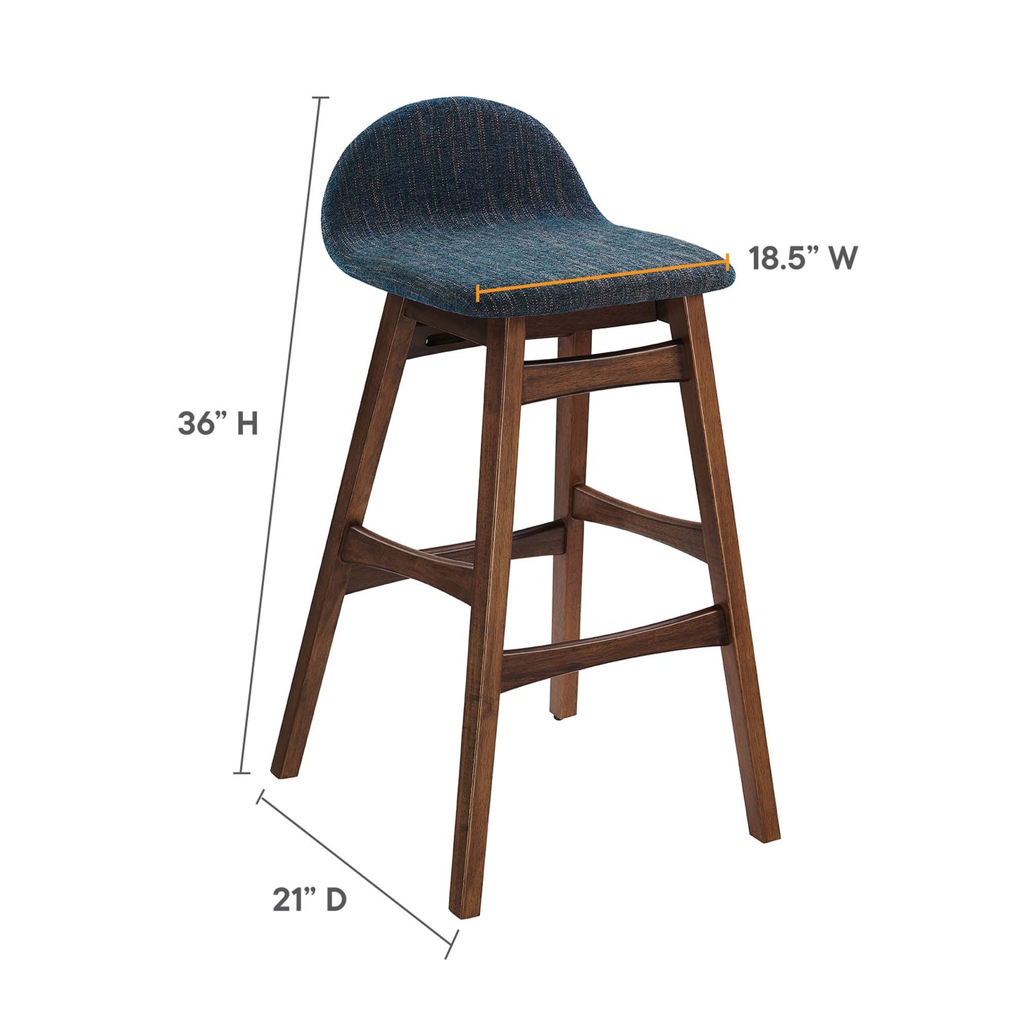 Juno Wood Bar Stool Set of 2 by Modway