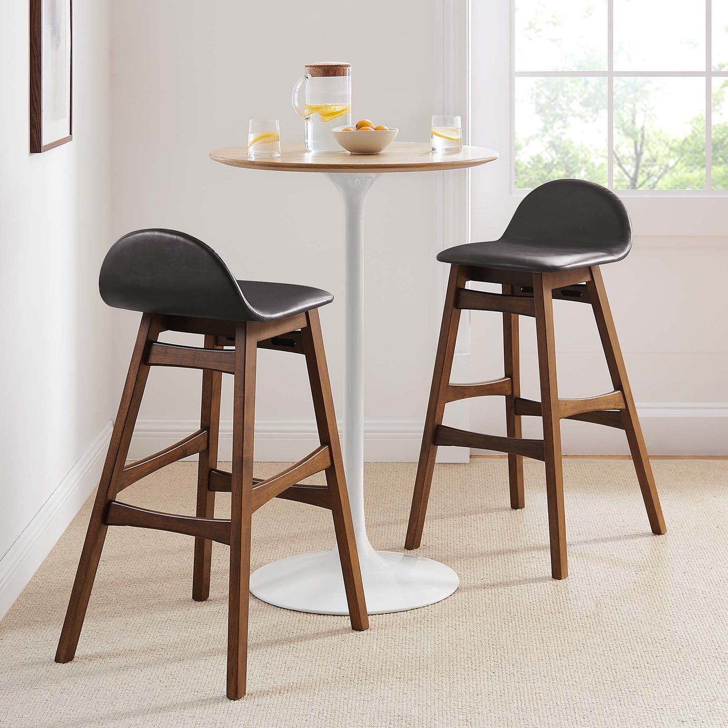 Juno Wood Bar Stool Set of 2 by Modway