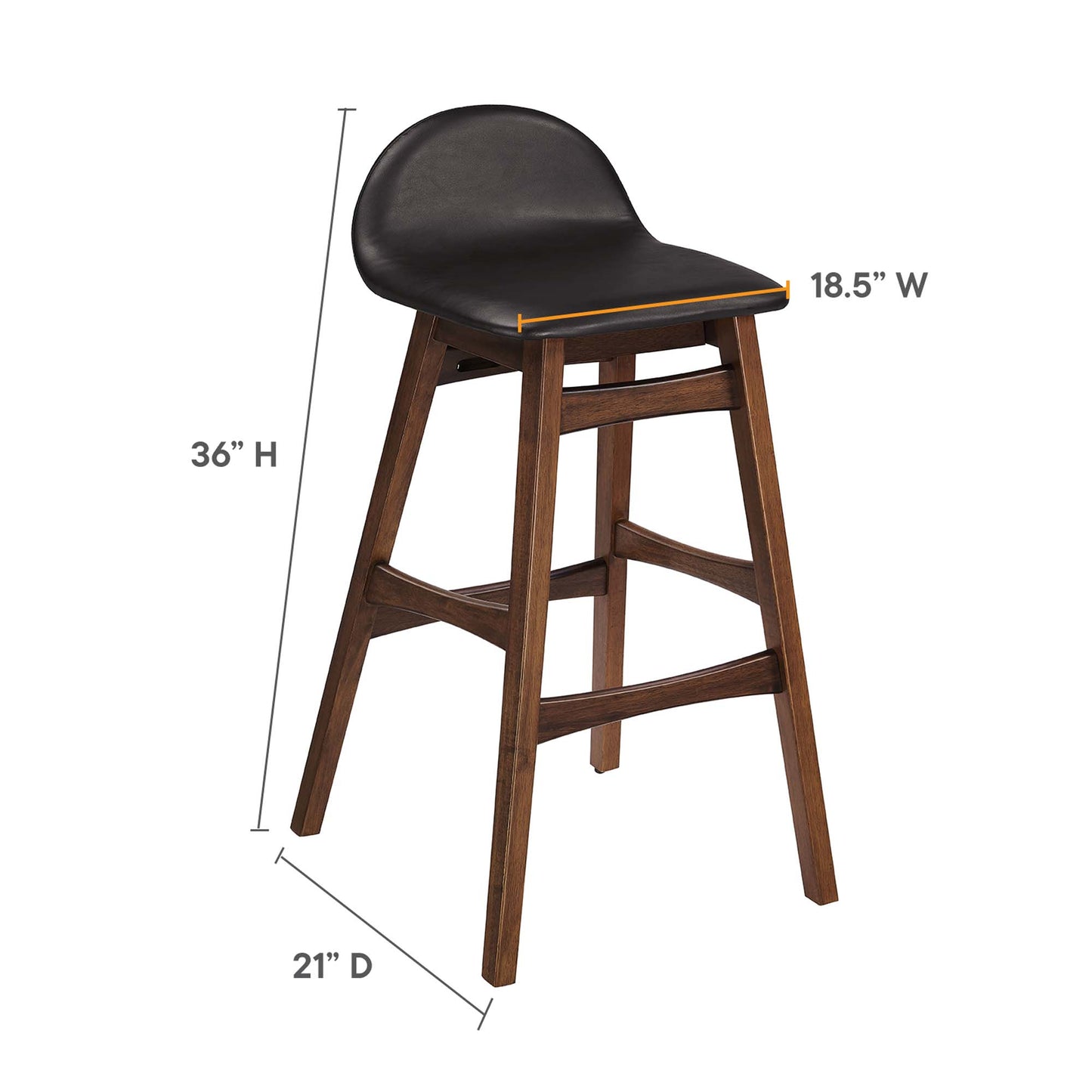 Juno Wood Bar Stool Set of 2 by Modway