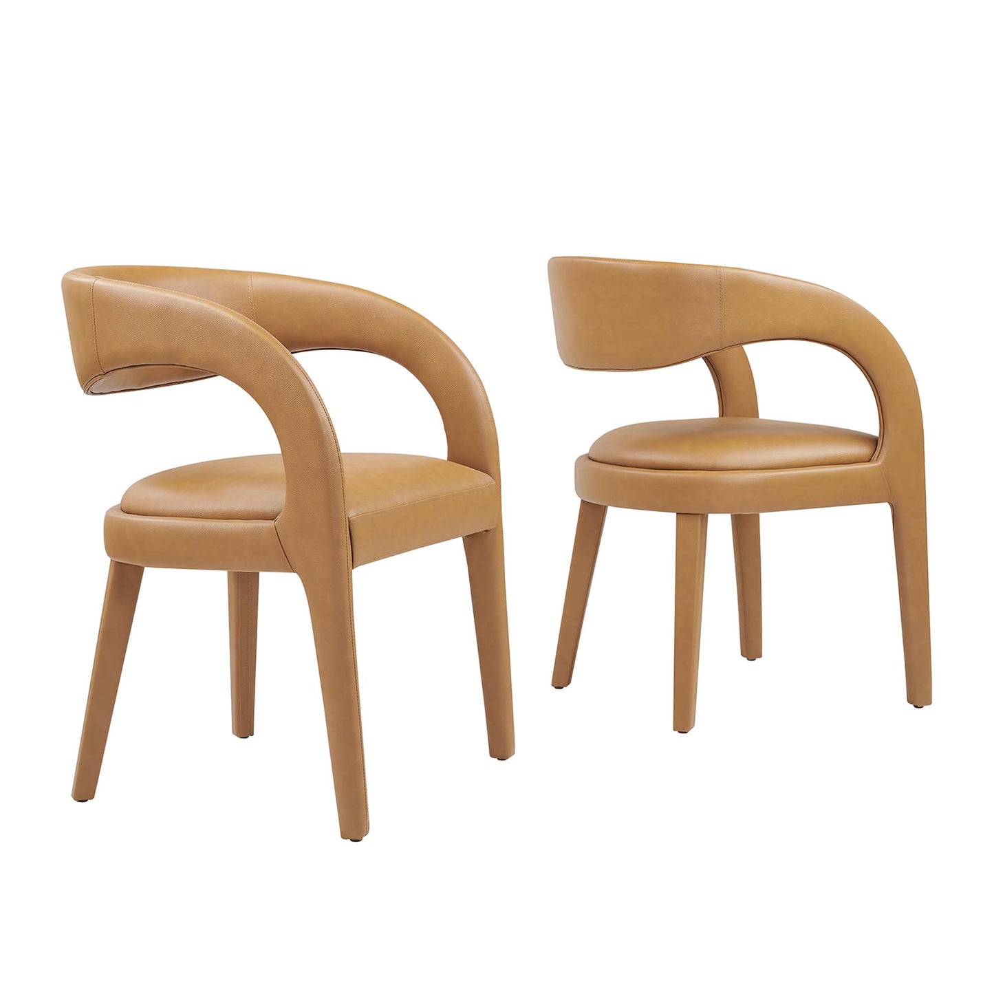 Pinnacle Vegan Leather Dining Chair Set of 2 by Modway