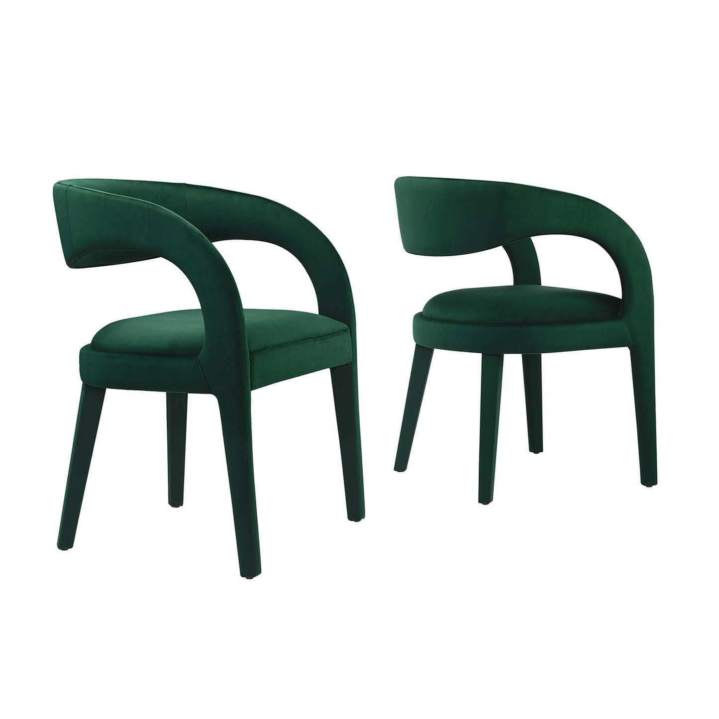 Pinnacle Performance Velvet Dining Chair Set of 2 by Modway